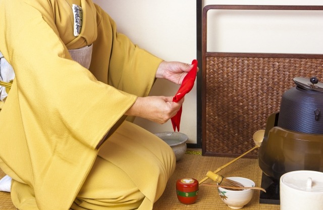 色無地を着る女性