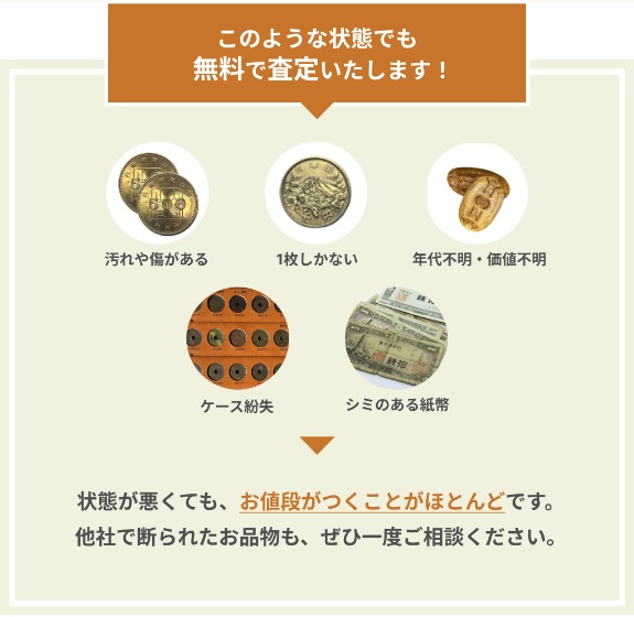 こんな状態でも買い取れる古銭